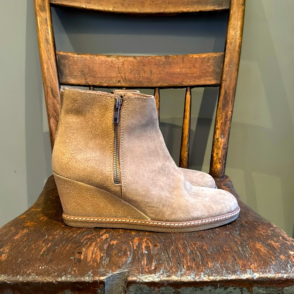 J. Crew suede wedge booties